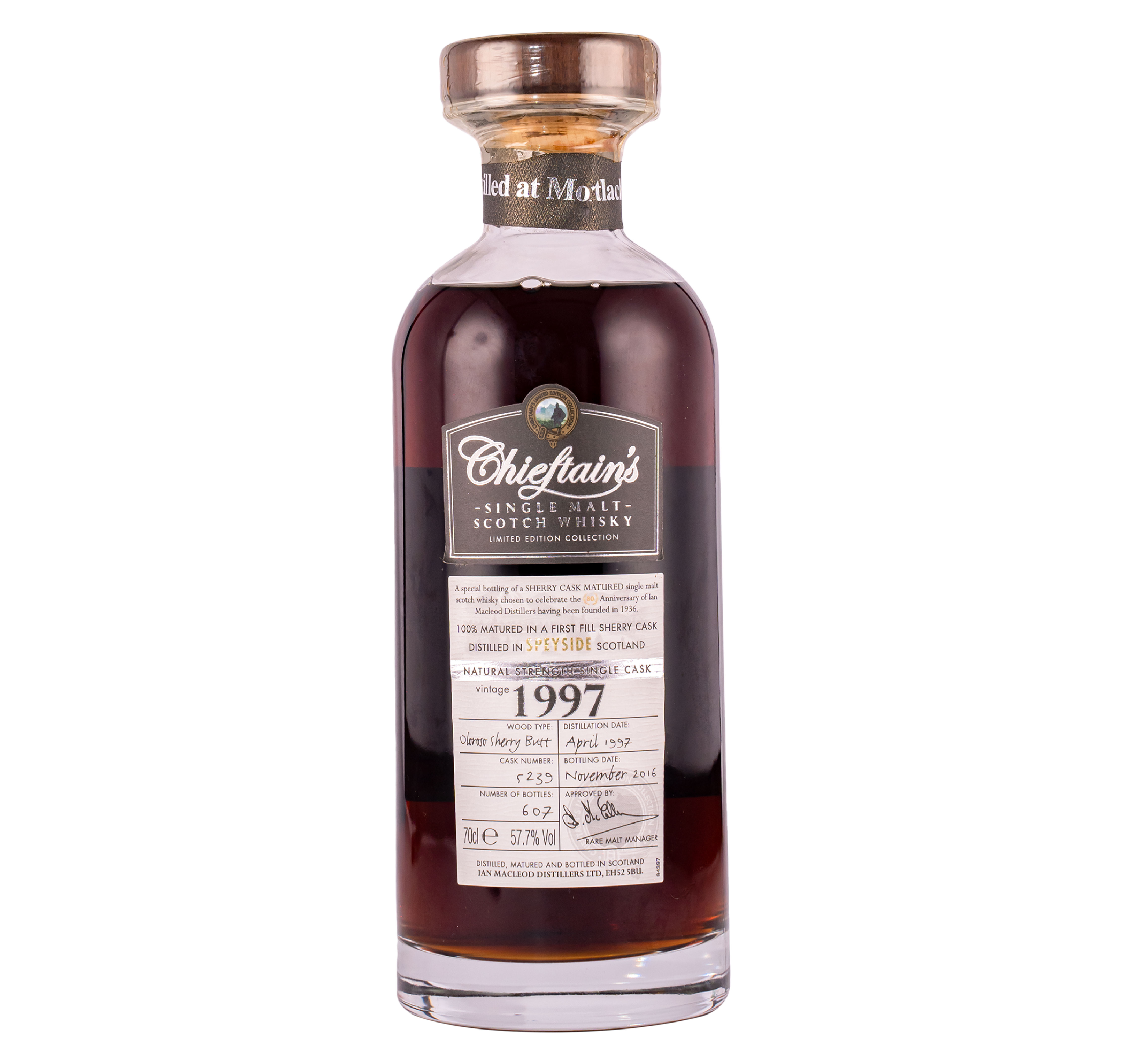 Mortlach Chieftain's Single Malt Scotch Whisky 80th Anniversary 1997